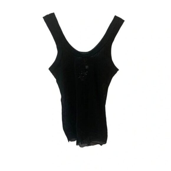 Jean Paul Gaultier Soleil Rare Vintage Black Mesh Tank Top XS - Picture 1 of 7